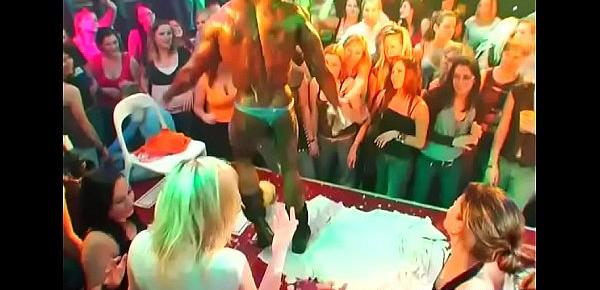  Tons of bang on dance floor blow jobs from blondes with sperm at face